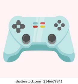 blue joystick gaming device flat