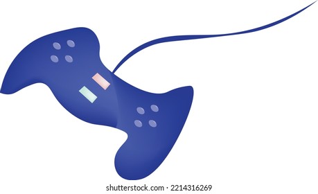 blue joystick icon game symbol gamer 3d blue game stick with wire