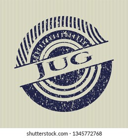 Blue Jug  distressed rubber seal with grunge texture