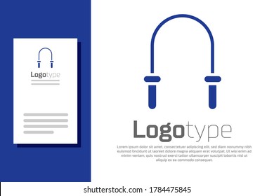 Blue Jump rope icon isolated on white background. Skipping rope. Sport equipment. Logo design template element. Vector