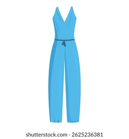 Salto azul pendurado com um cinto mostrando o design de moda