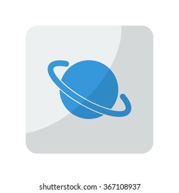 Blue Jupiter Icon icon on grey rounded square button on white