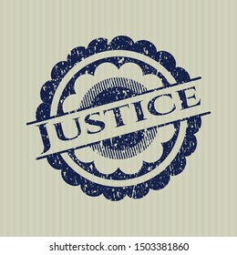 Blue Justice distressed grunge stamp