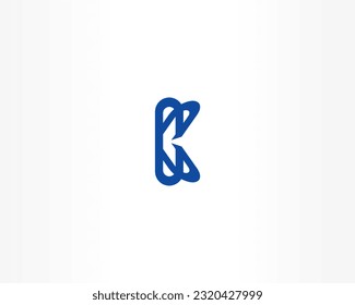 Blue and K letter concept logo design icon