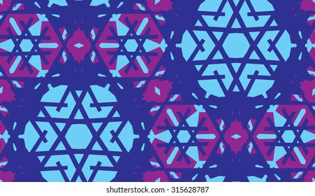 Blue kaleidoscope background as a seamless pattern