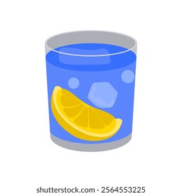 Blue Kamikaze, Cocktails Vector illustration, Isolated