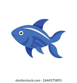 blue katila fish on white background