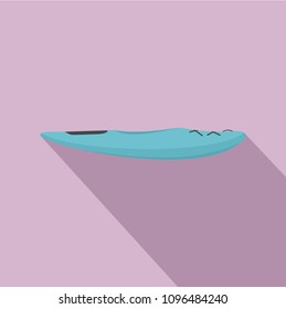 Blue kayak icon. Flat illustration of blue kayak vector icon for web design
