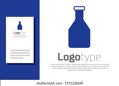 Blue Ketchup bottle icon isolated on white background. Logo design template element. Vector Illustration