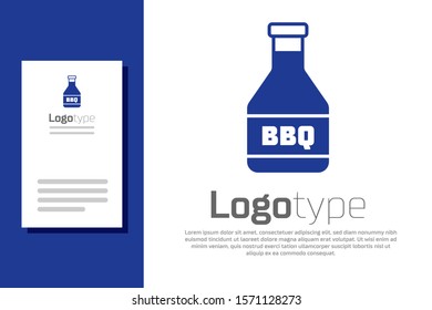 Blue Ketchup bottle icon isolated on white background. Barbecue and BBQ grill symbol. Logo design template element. Vector Illustration