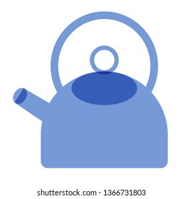 Blue kettle flat illustration