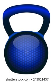 Blue Kettlebell Vector Illustration isolated on White Background. 