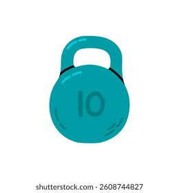 Blue kettlebell weight isolated on white