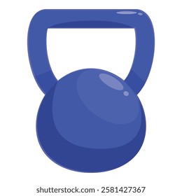 Blue kettlebell weight lifting equipment for fitness training and strength conditioning workouts