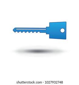 blue key icon isolated on a white background