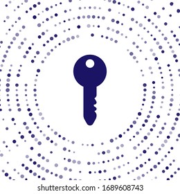 Icono de la tecla azul aislado en fondo blanco. Puntos aleatorios del círculo abstracto. Ilustración vectorial