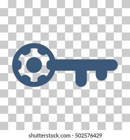 Blue Key Options toolbar icon. Vector pictogram style is a flat symbol on chess transparent background.