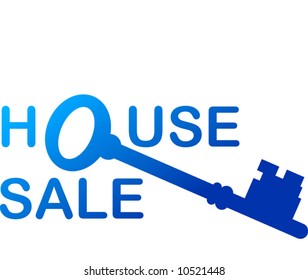 blue key with sale note	