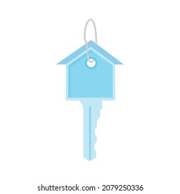 blue keychain icon over white