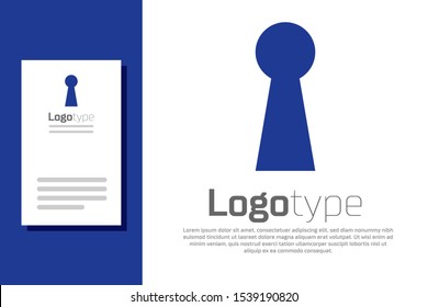 Blue Keyhole icon isolated on white background. Key of success solution. Keyhole express the concept of riddle, secret, safety, security. Logo design template element. Vector Illustration