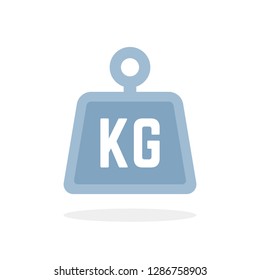 blue kg icon isolated on white. concept of weight measure badge or kilo or kilogram icon. flat minimal trend modern logotype graphic simple design element