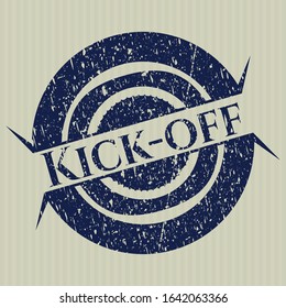 Blue Kick-off rubber grunge texture seal