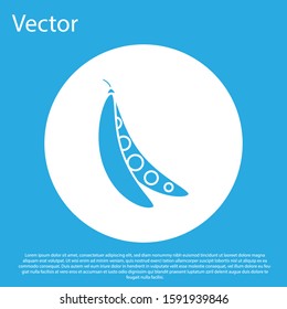 Blue Kidney beans icon isolated on blue background. White circle button. Vector Illustration