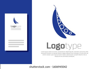 Blue Kidney beans icon isolated on white background. Logo design template element. Vector Illustration
