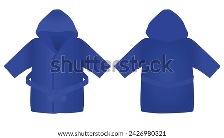 Blue kids bathrobe. vector illustration