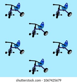 Blue kid's bicycle background