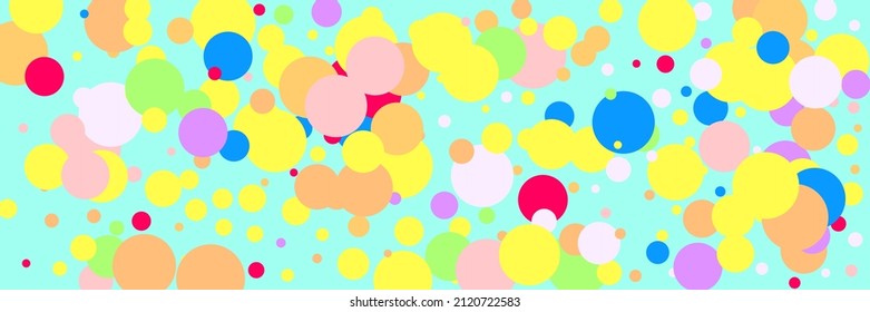 Blue Kids Bright Dark Rainbow Wallpaper. Indigo Circles Bordo Yellow Beige Pattern. Green Red Violet White Color Vibrant Illustration. Play Purple Pastel Multicolor Children Pink Composition.