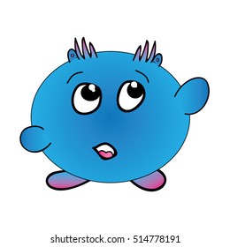 Blue kids character pointing