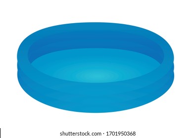 Blue Kids Padding Pool. Vector Illustration