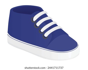 Zapato de niños azul. ilustración vectorial