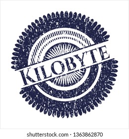 Blue Kilobyte Rubber Grunge Stamp