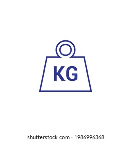 azul kilogramo de peso icono estilo plano aislado en fondo blanco