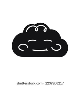 Blue kind character in the form of a cloud color line icon. Mascot of emotions. Pictogram for web page, mobile app, promo.