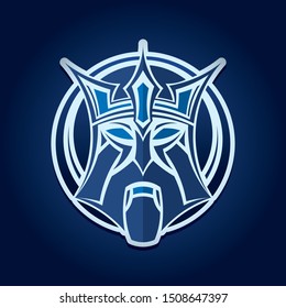 The Blue King mascot logo