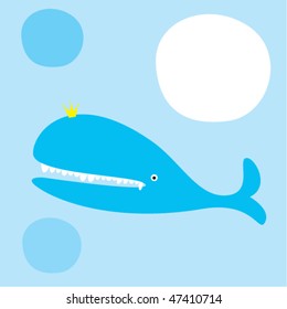 blue king whale greeting