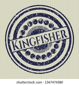 Blue Kingfisher rubber grunge texture stamp