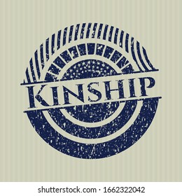 Blue Kinship distress rubber stamp