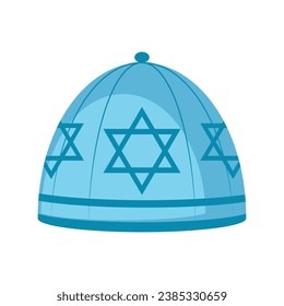 blue kippah with david stars vector isolated