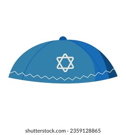 blue kippah illustration vector isolated