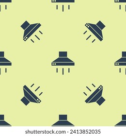 Blue Kitchen Extraktor Fan Symbol einzeln auf gelbem Hintergrund. Küchenhaube. Küchenabgase. Haushaltsgerät.  Vektorgrafik
