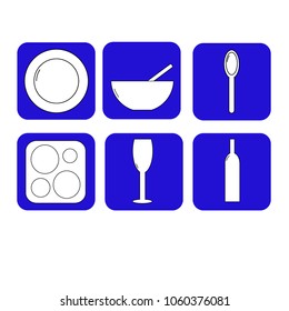 Blue Kitchen icon set