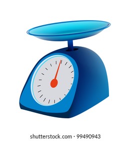 blue kitchen scales  isolated