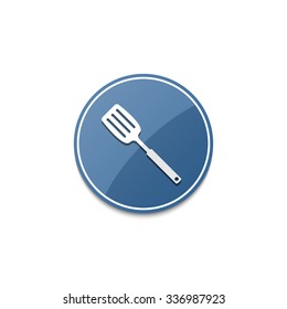 Blue kitchen spatula icon with shadow