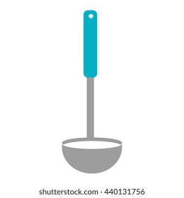 blue kitchen spoon front view over isolated background,vector illustration