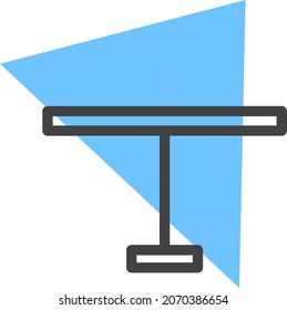 Blue kitchen table, illustration, vector, on a white background.