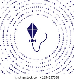 Blue Kite icon isolated on white background. Abstract circle random dots. Vector Illustration